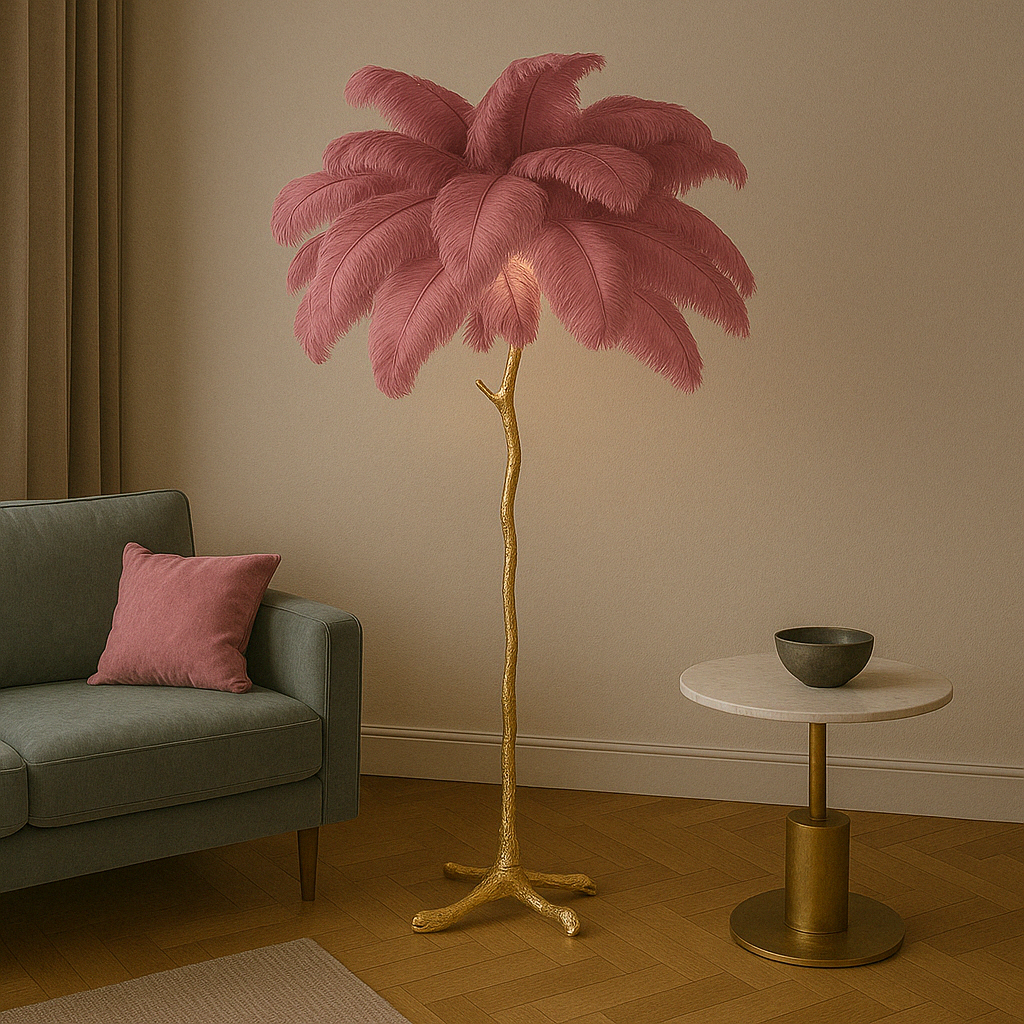 Lampadaire à plumes