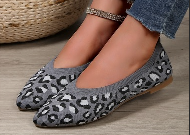 Chaussures à Motif Léopard en Tricot - Allure Sophistiquée et Confort Quotidien d