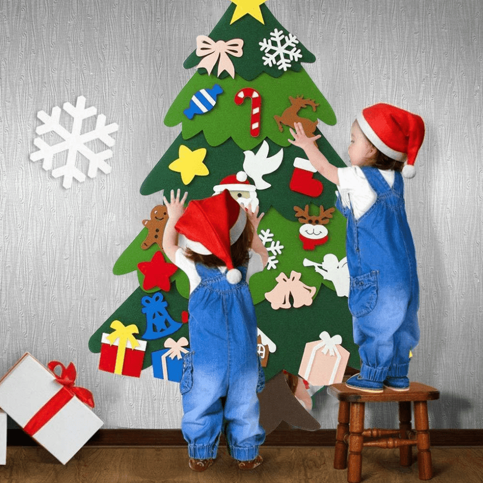 Sapin Montessori Lumineux - Sapin de Noël Unique avec Sapin en Feutre travel