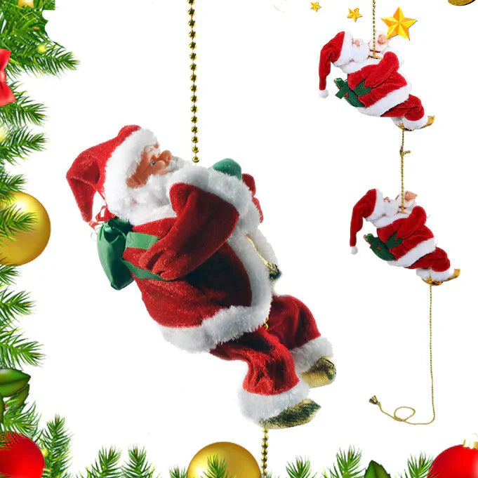 Père Noël Grimpant pour Décoration du Sapin de Noël - Cadeau Festif Idéal tra