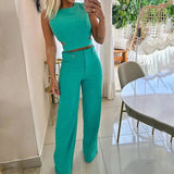 Ciara | L'ensemble chic avec haut court et pantalon taille haute