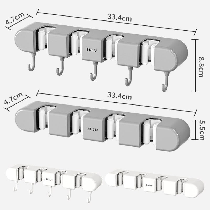 Support serpillières ClutterClear pour un rangement astucieux et pratique des ustensiles de nettoyage