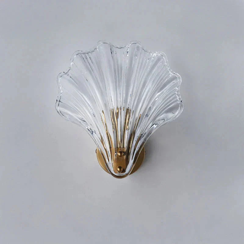 Applique Murale Coquillage Verre Transparent - Luminosité Éclatante et Décorative