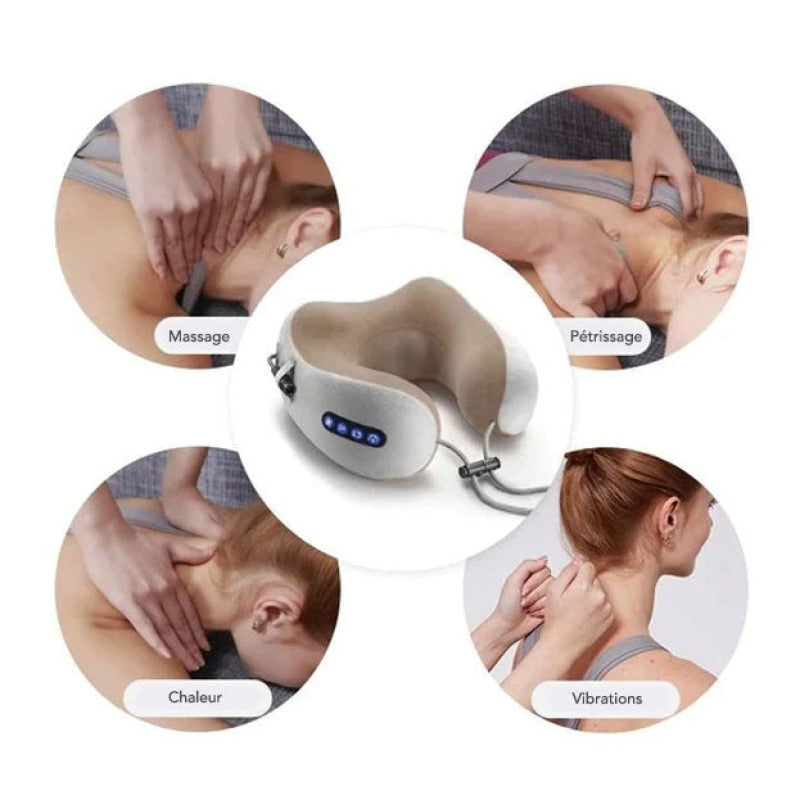 Coussin Masseur Chauffant de Cou et Cervicales - Technologie de Massage Avancée d