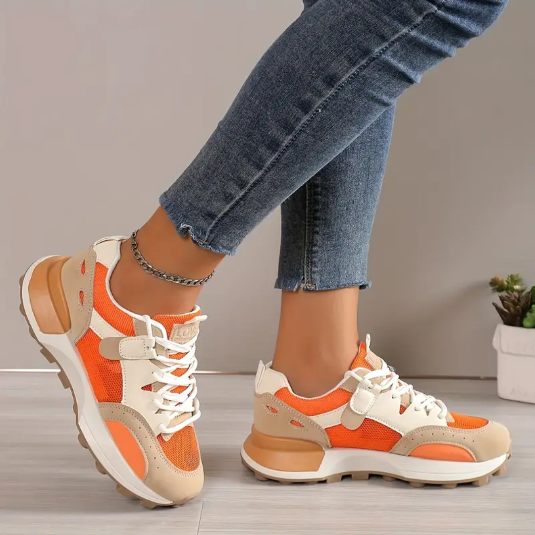 Baskets Ultra Confort en Cuir pour Femmes - Chaussures de Sport Confortables dog