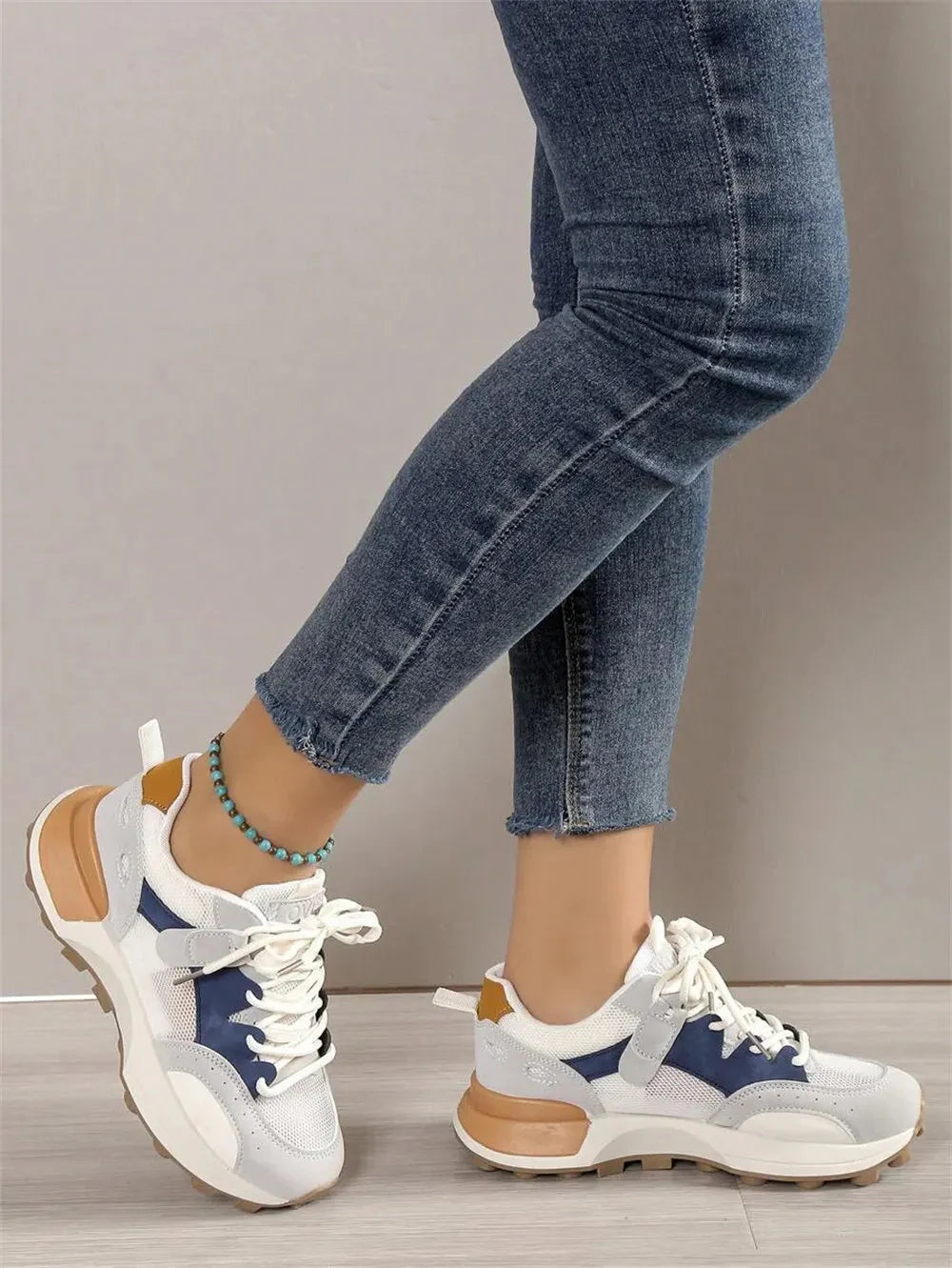 Baskets Ultra Confort en Cuir pour Femmes - Chaussures de Sport Confortables