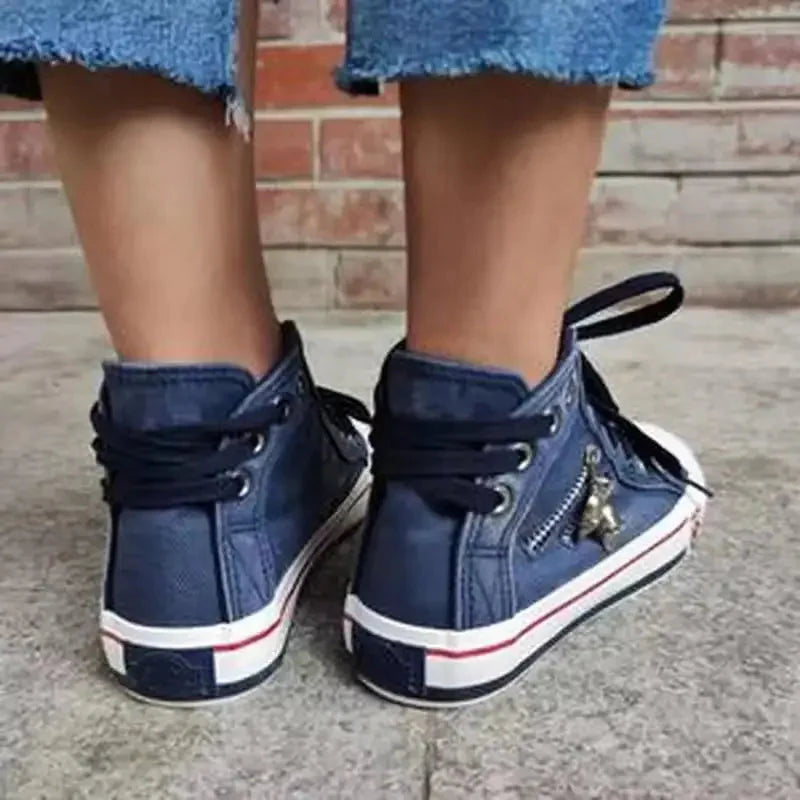 Baskets en denim élégantes à porter au quotidien avec soutien orthopédique et confort luxueux