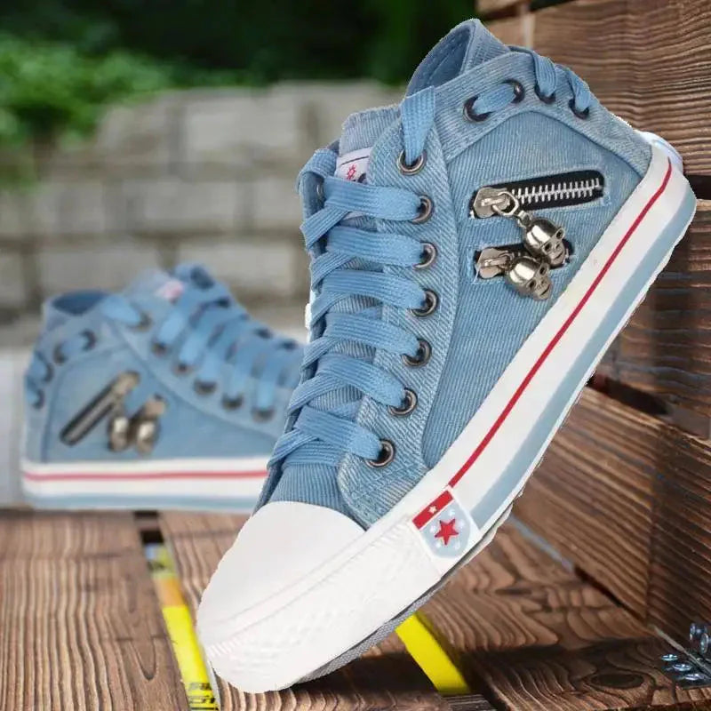 Baskets en denim élégantes à porter au quotidien avec soutien confortable et confort luxueux