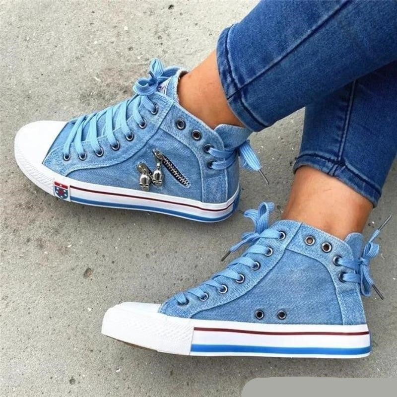 Baskets en denim élégantes à porter au quotidien avec soutien confortable et confort luxueux