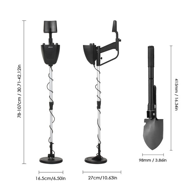 Détecteur de métaux de qualité kit complet avec casque audio travel bottle