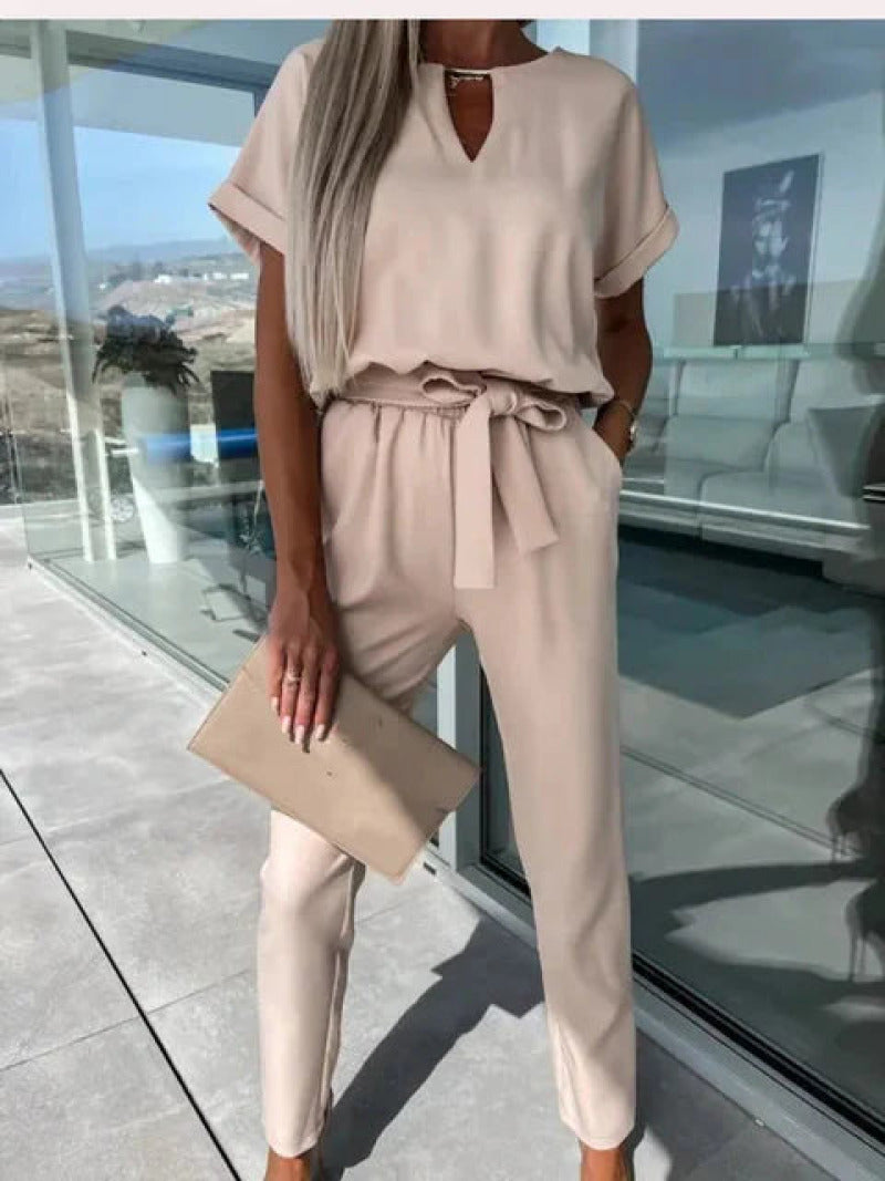 Combinaison Chic & Élégante en Polyester de Qualité - Kaki, Taille Élastique