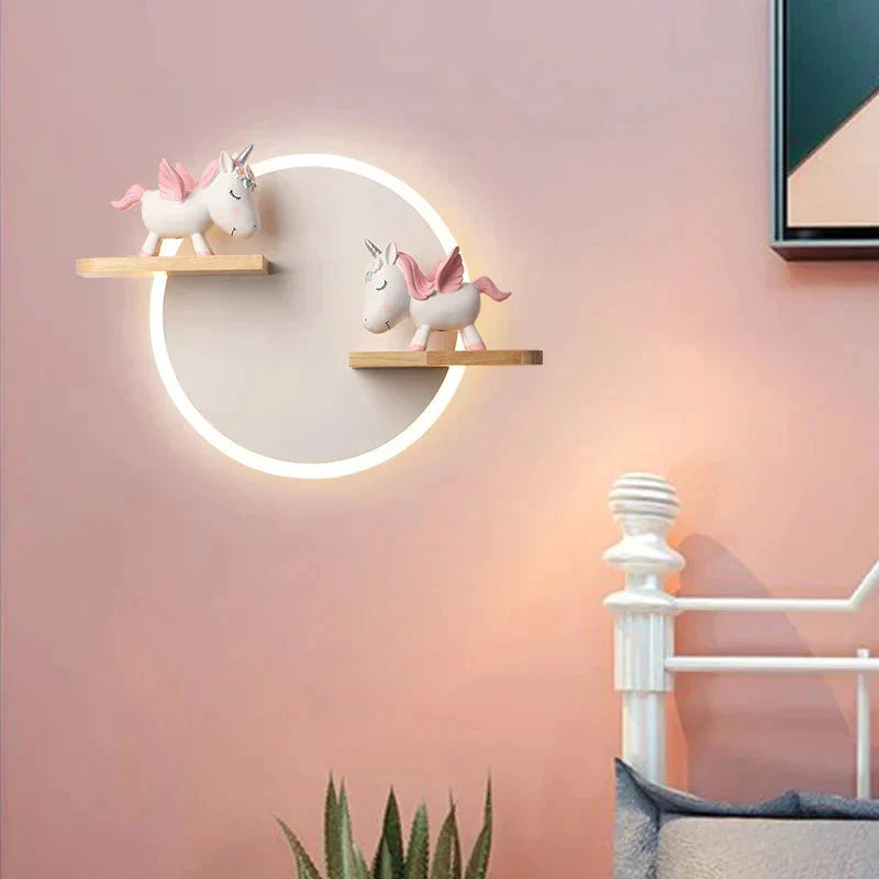 Lampe Murale Enfant Licorne Dorée - Installation Facile pour une Veilleuse Magique