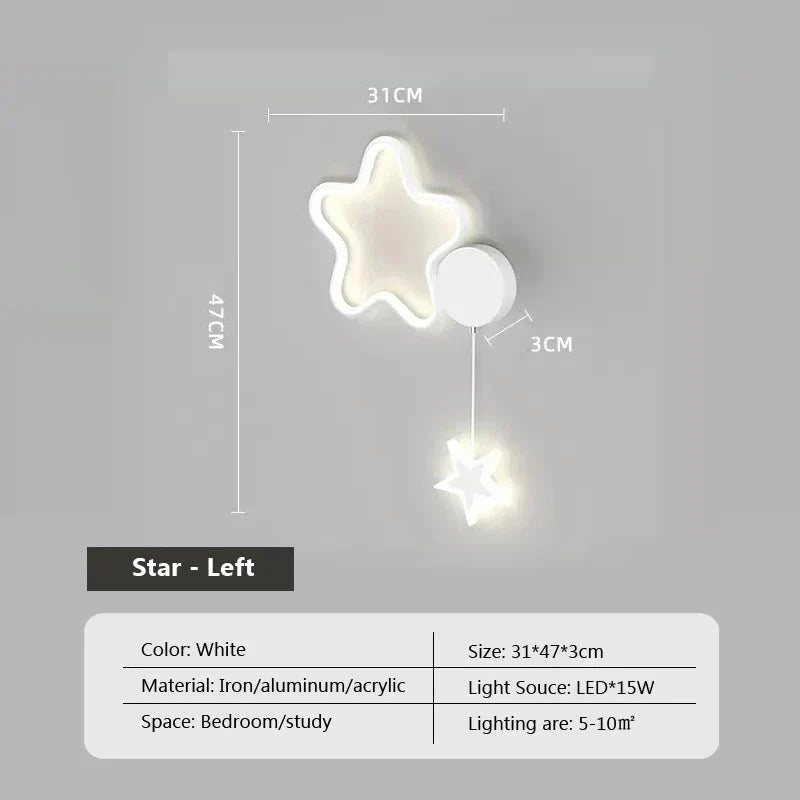 Lampe Murale Nuage Étoile Lune - Blanc Gauche - Magie de la Nuit dog travel bottl