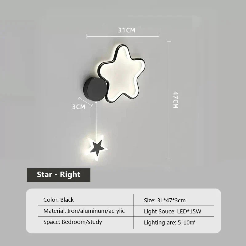 Lampe Murale Nuage Étoile Lune - Noir Droit - Atmosphère Apaisante dog travel bot