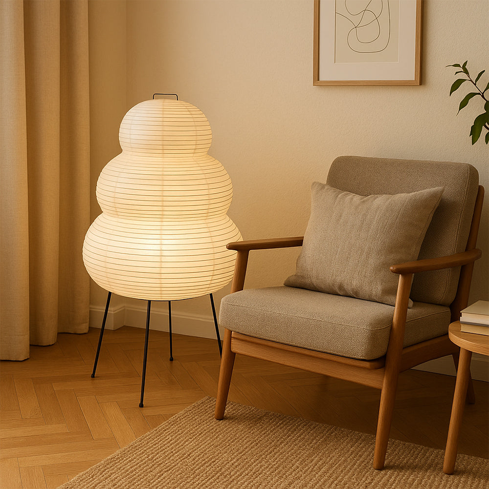Lampadaire en papier de riz