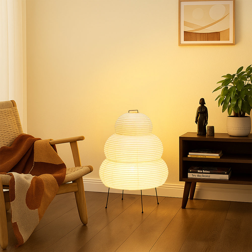 Lampadaire en papier de riz