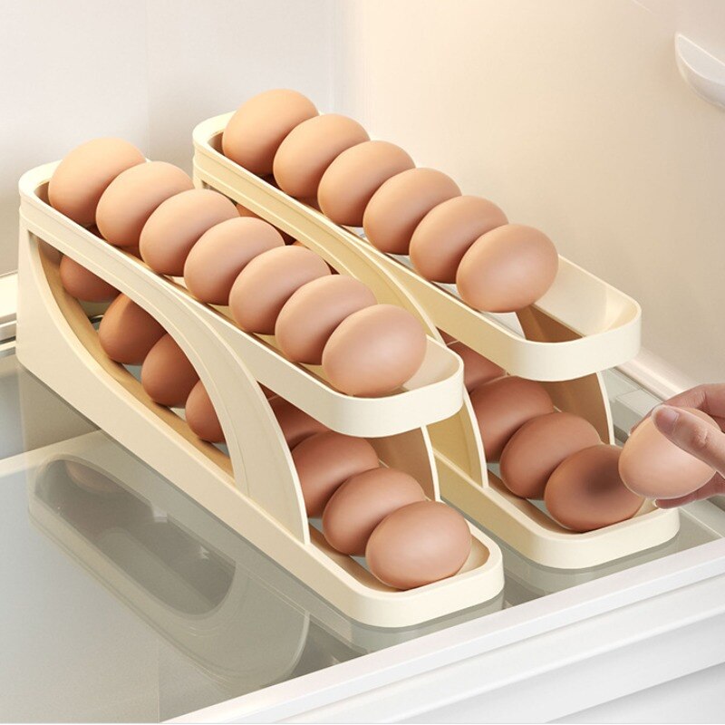 Rangement compact pour œufs frais avec mécanisme automatique le