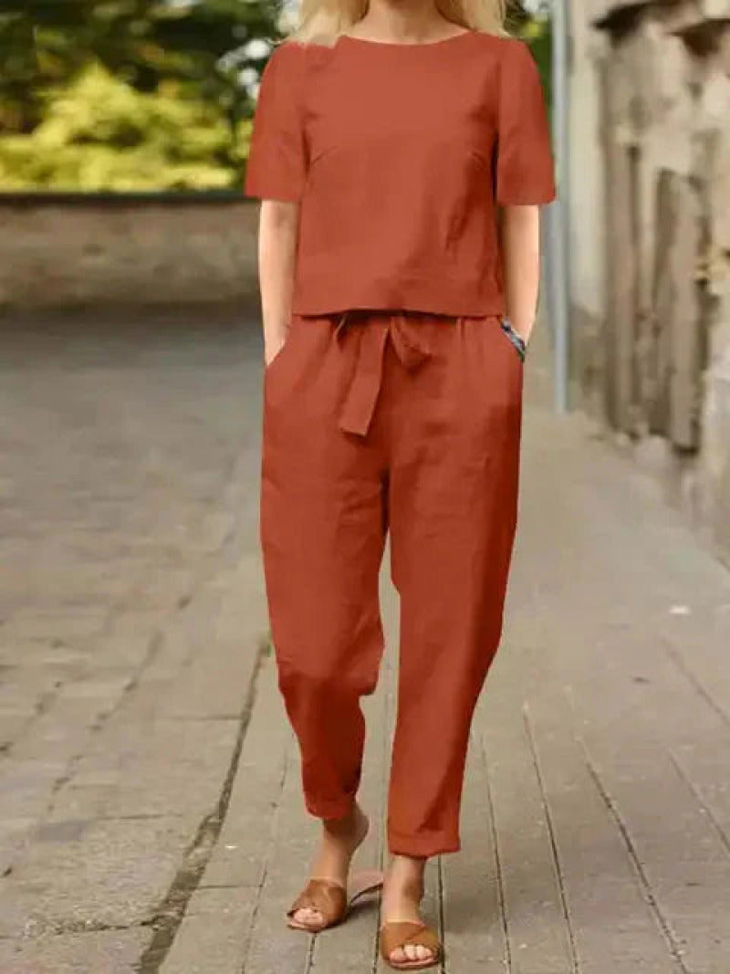 Ensemble pièces en Lin - Couleur Orange pour une touche vibrante et élégante