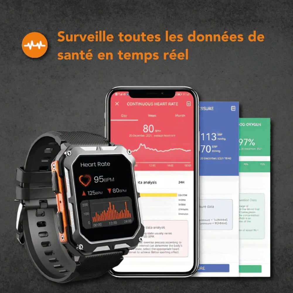 Montre Connectée avec Modes Sport et Notifications en Temps Réel