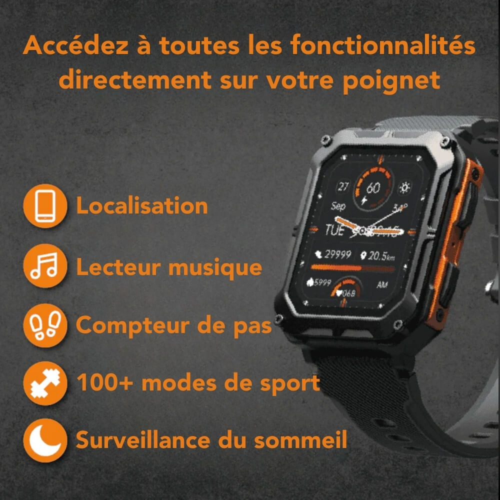 Montre Connectée avec Autonomie Batterie Exceptionnelle leak-pr