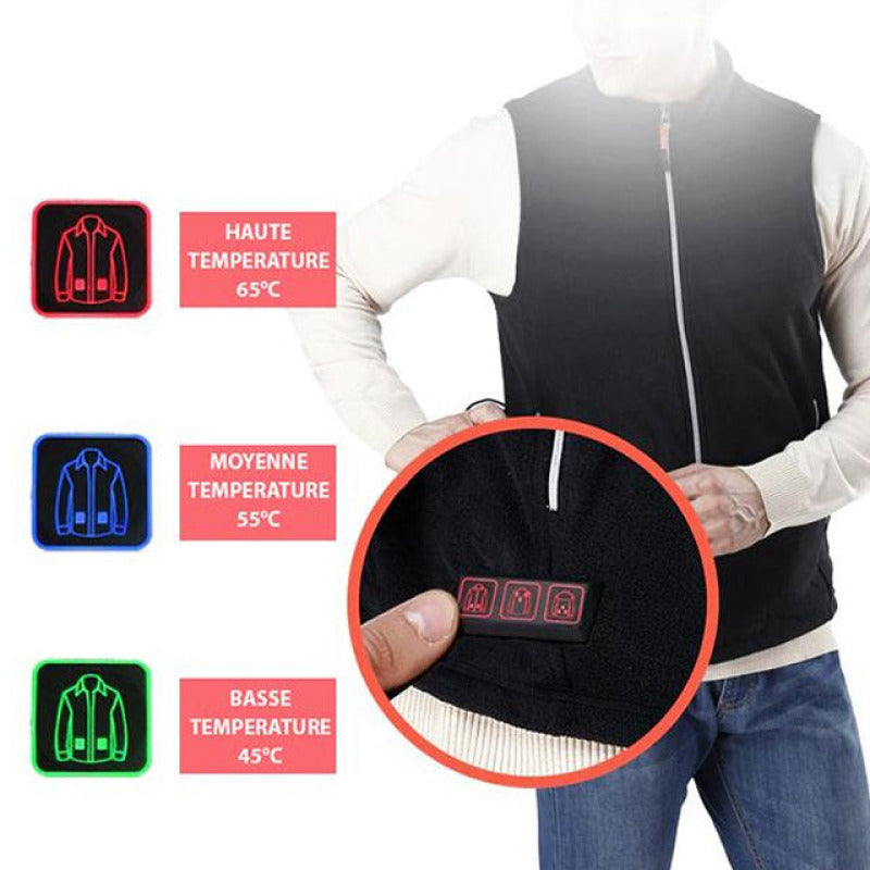 Gilet chauffant veste à température ajustable pour sports d'hiver
