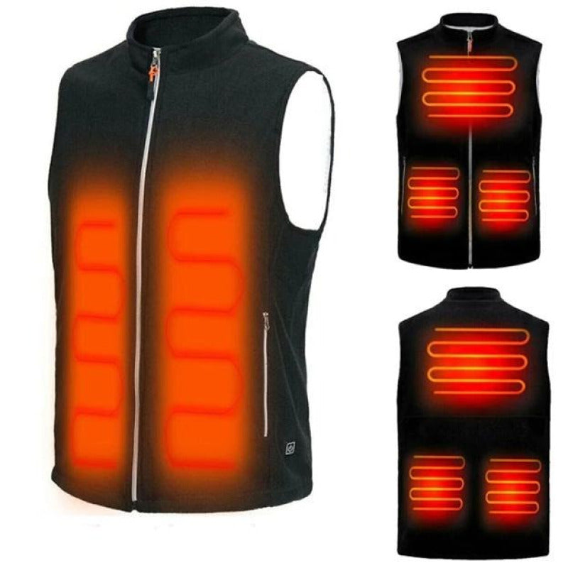 Gilet chauffant noir à température ajustable pour protection contre le froid