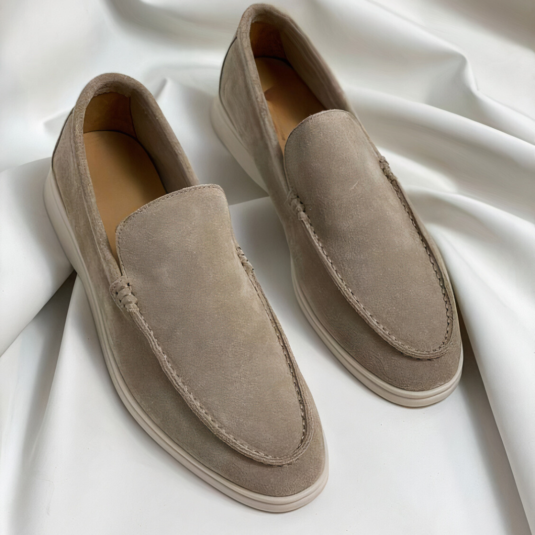 Mocassins en Cuir Beige Vintage - Luxe Abordable et Confort au Quotidien trav