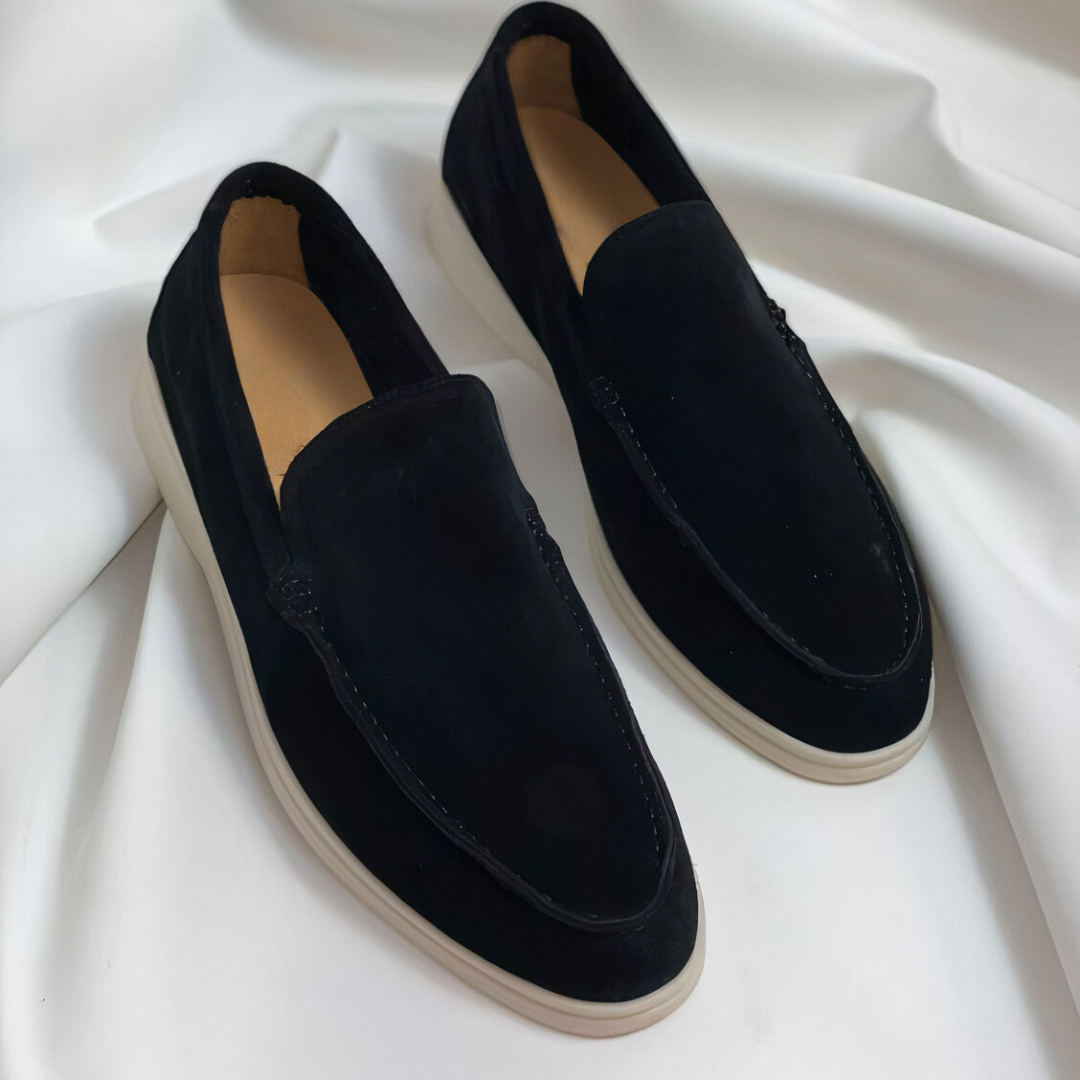 Mocassins en Cuir Noir Vintage - Style Intemporel et Élégance Masculine trave