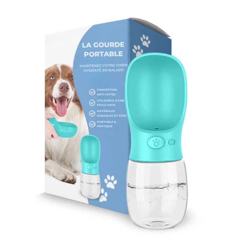 Gourde Portable pour Chien Bleu - Gourde Chien Étanche pour Bien-Être Animal