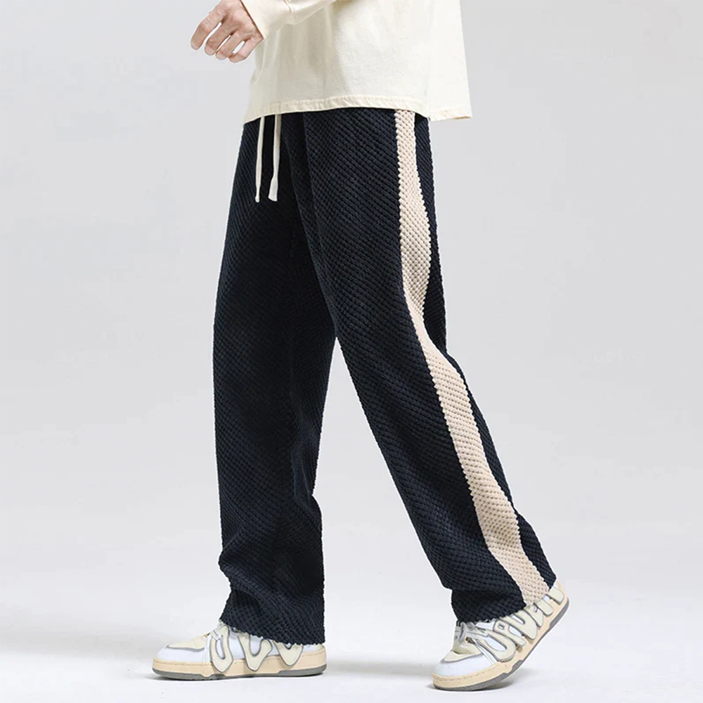 Jogger Côtelé à Mailles Greg en Noir - Look Unique et Tendance Masculine | Taille Ajustable