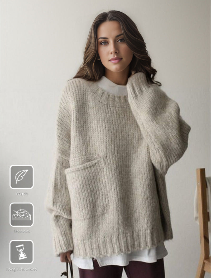 Pull oversize en maille Hazel pour femmes, confort et style chic, maille luxueuse