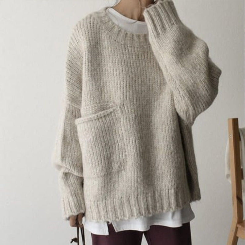 Pull oversize en maille Hazel pour femmes, élégance et confort, vêtement d'extérieur chic