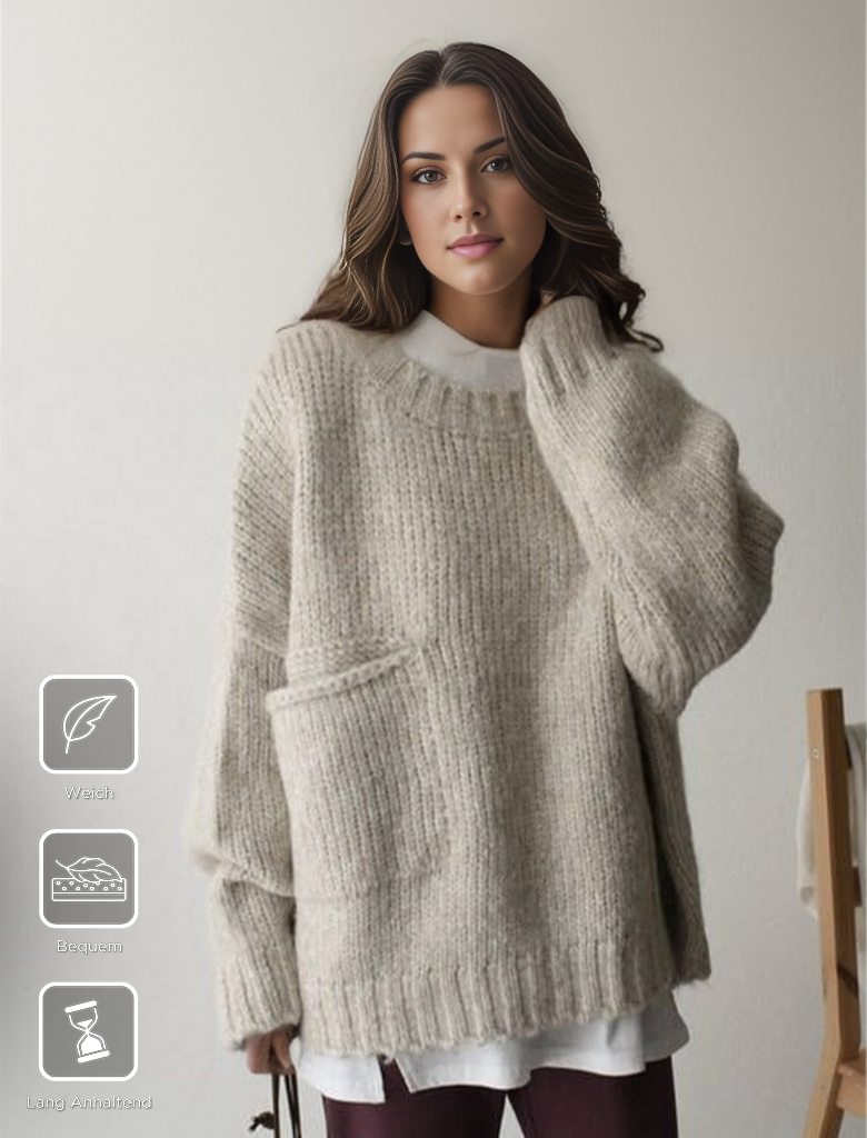 Pull oversize en maille Hazel pour femmes, confort et style chic, maille luxueuse