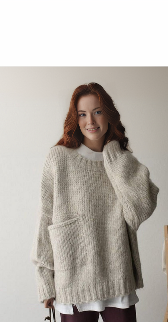 Pull oversize en maille Hazel pour femmes, style chic et confortable, maille luxueuse