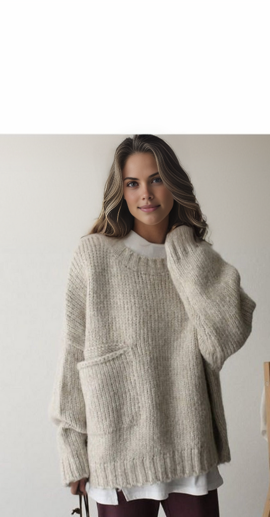 Pull oversize en maille Hazel pour femmes, style chic et confortable, maille luxueuse