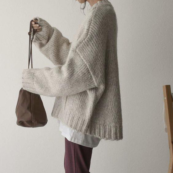 Pull oversize en maille Hazel pour femmes, style chic et confortable, nouvelle collection