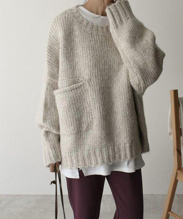Pull oversize en maille Hazel pour femmes, maille luxueuse et entretien facile, élégance et confort
