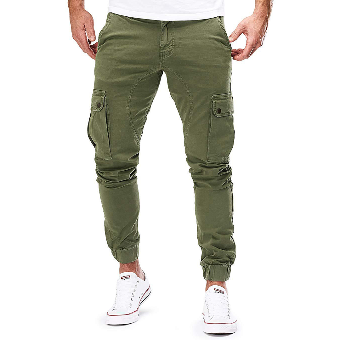Joggers cargo en vert, parfaits pour un style urbain décontracté et tendance