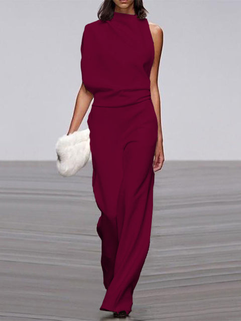 Combinaison élégante vin rouge à silhouette flatteuse - Haute qualité et mode femme