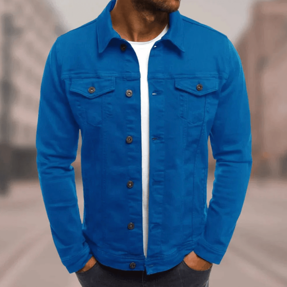 Veste en denim classique pour hommes Jacob en bleu, denim soft et coupe moderne d