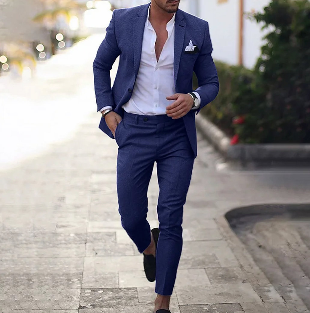Blazer et pantalon assortis bleu foncé - Style élégant et confort luxueux dog tra