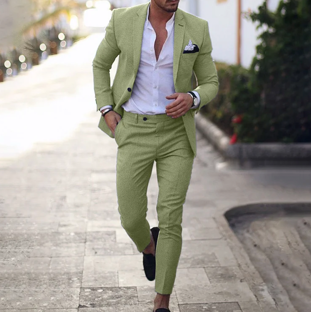 Blazer et pantalon assortis vert - Matériaux de qualité et tenue business dog tra