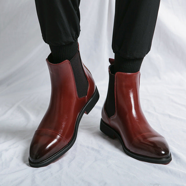 Bottes Élégantes pour Hommes en Cuir Haute Qualité de Jonathan - Style Intemporel Rouge