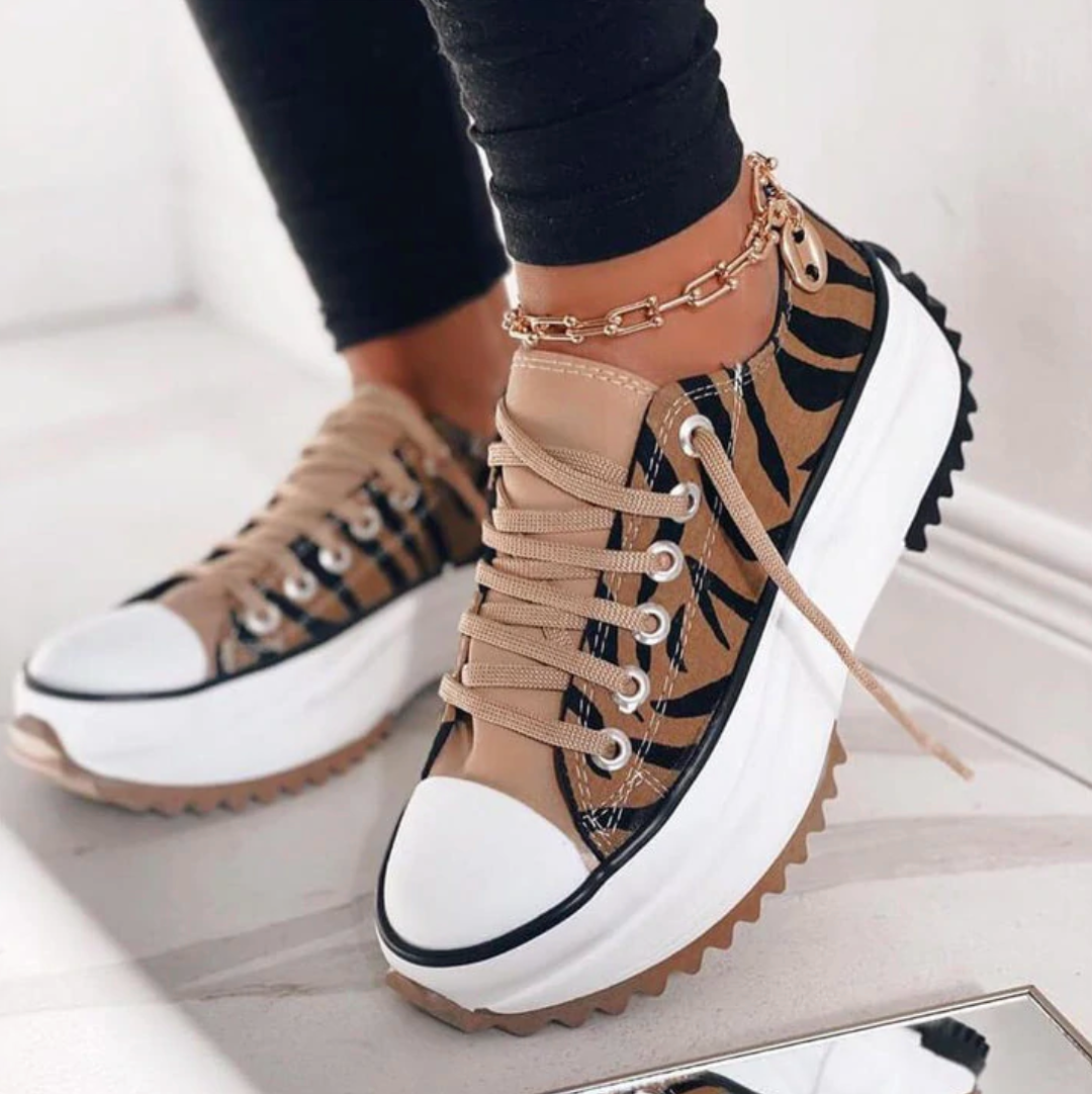 Baskets tendances avec rayures de tigre pour un style unique le