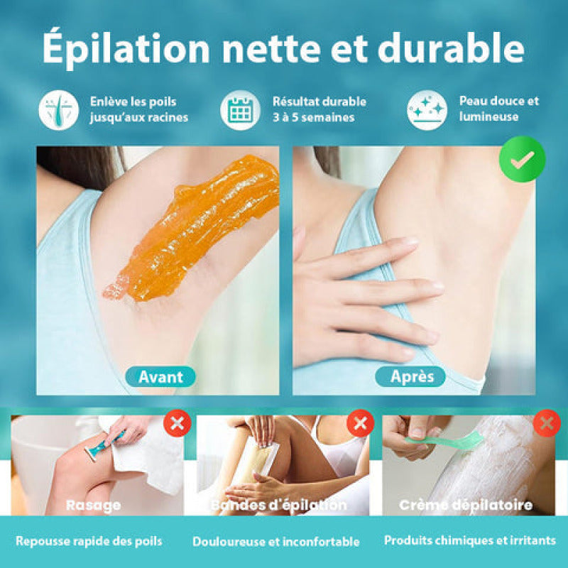Appareil de chauffe-cire de qualité 500 ml, compact et efficace pour une épilation à la cire à domicile.