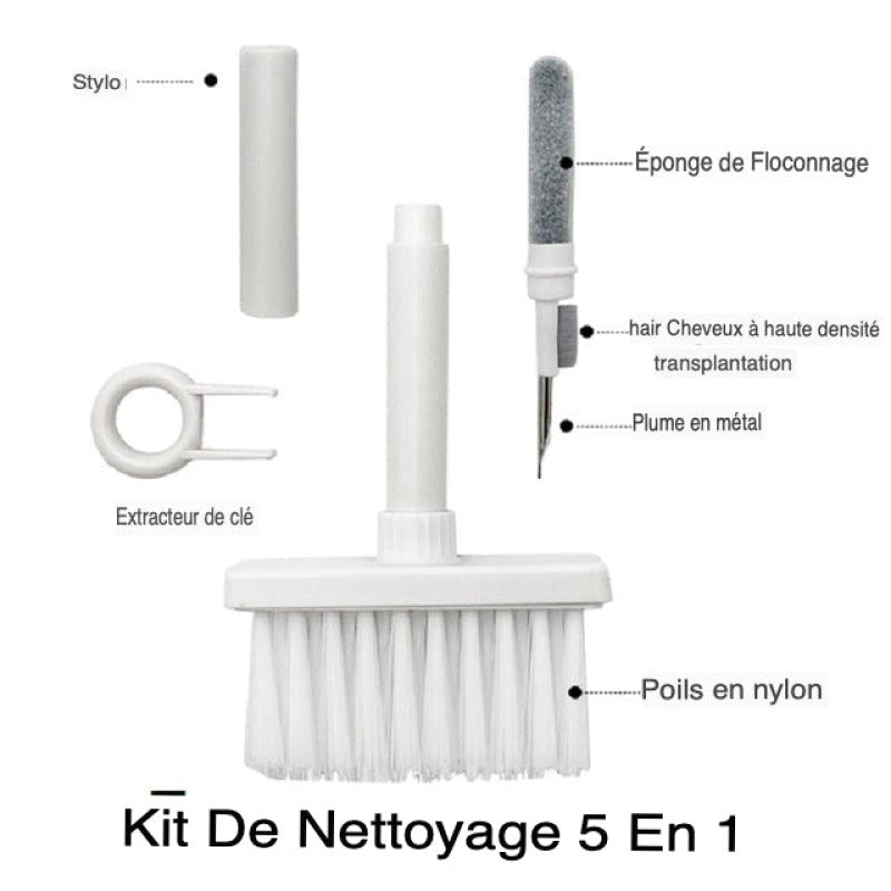 Efficient cleaning accessory for keyboards and more