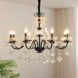 Lustre français en cristal noir