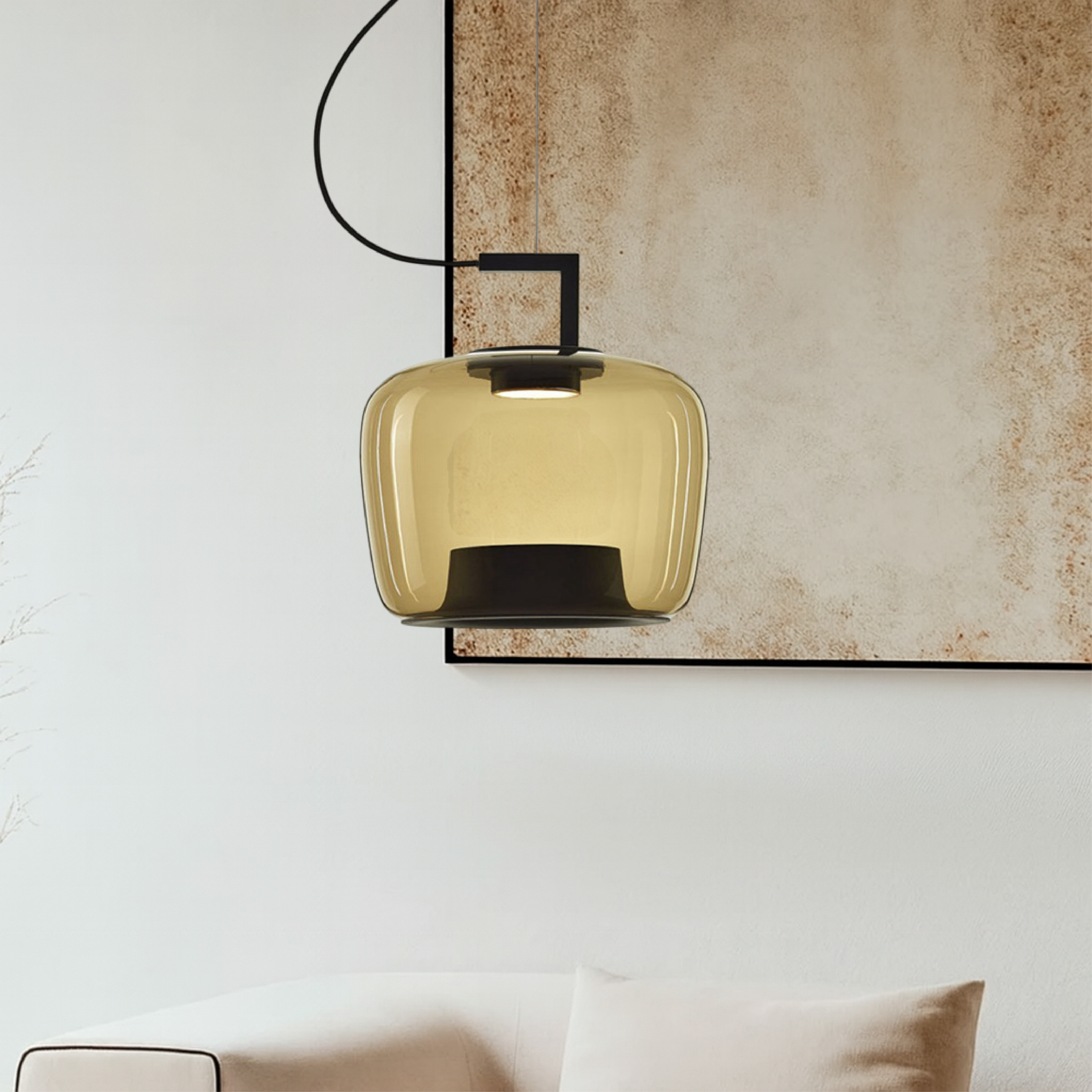 Lampe pendante en verre de Jaura