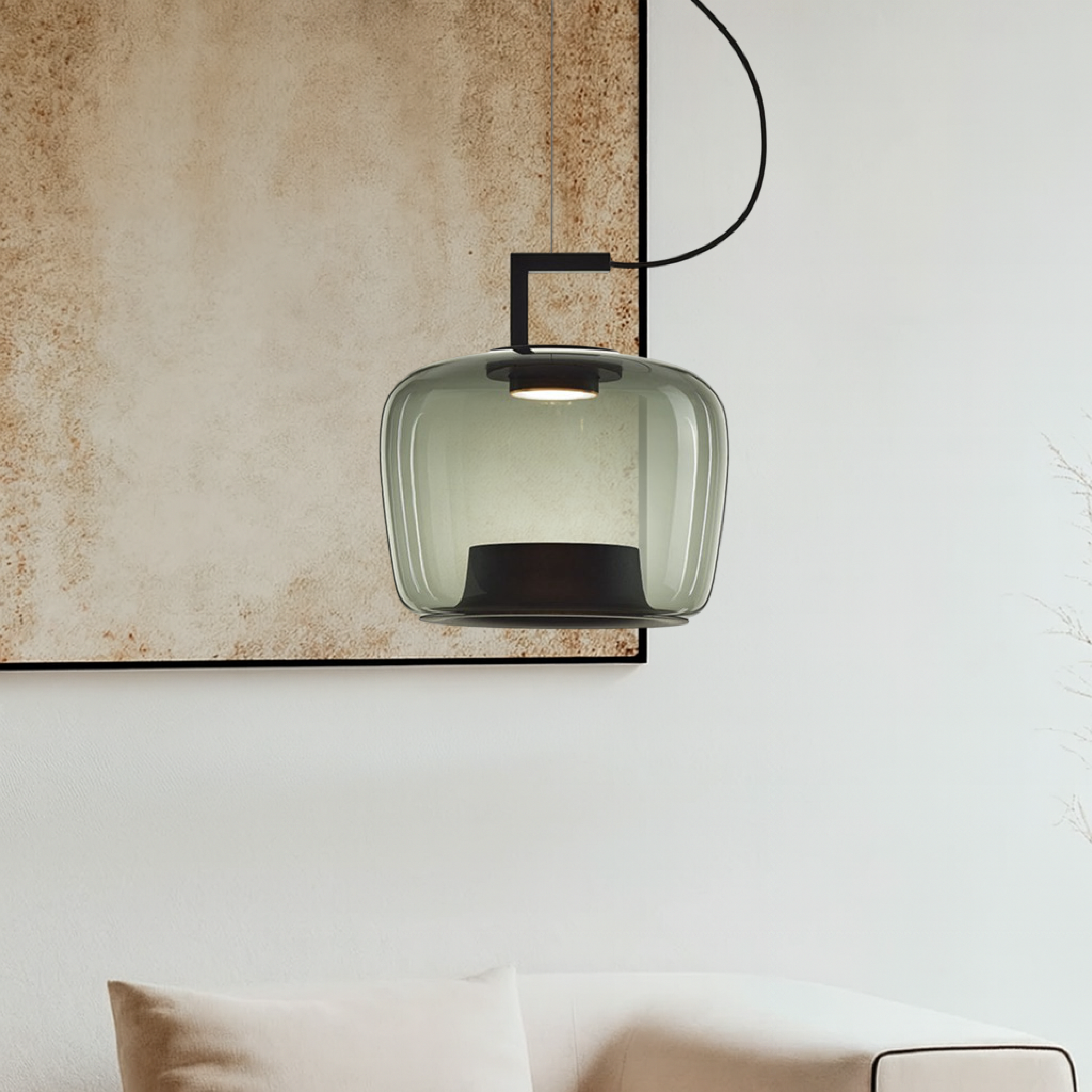Lampe pendante en verre de Jaura