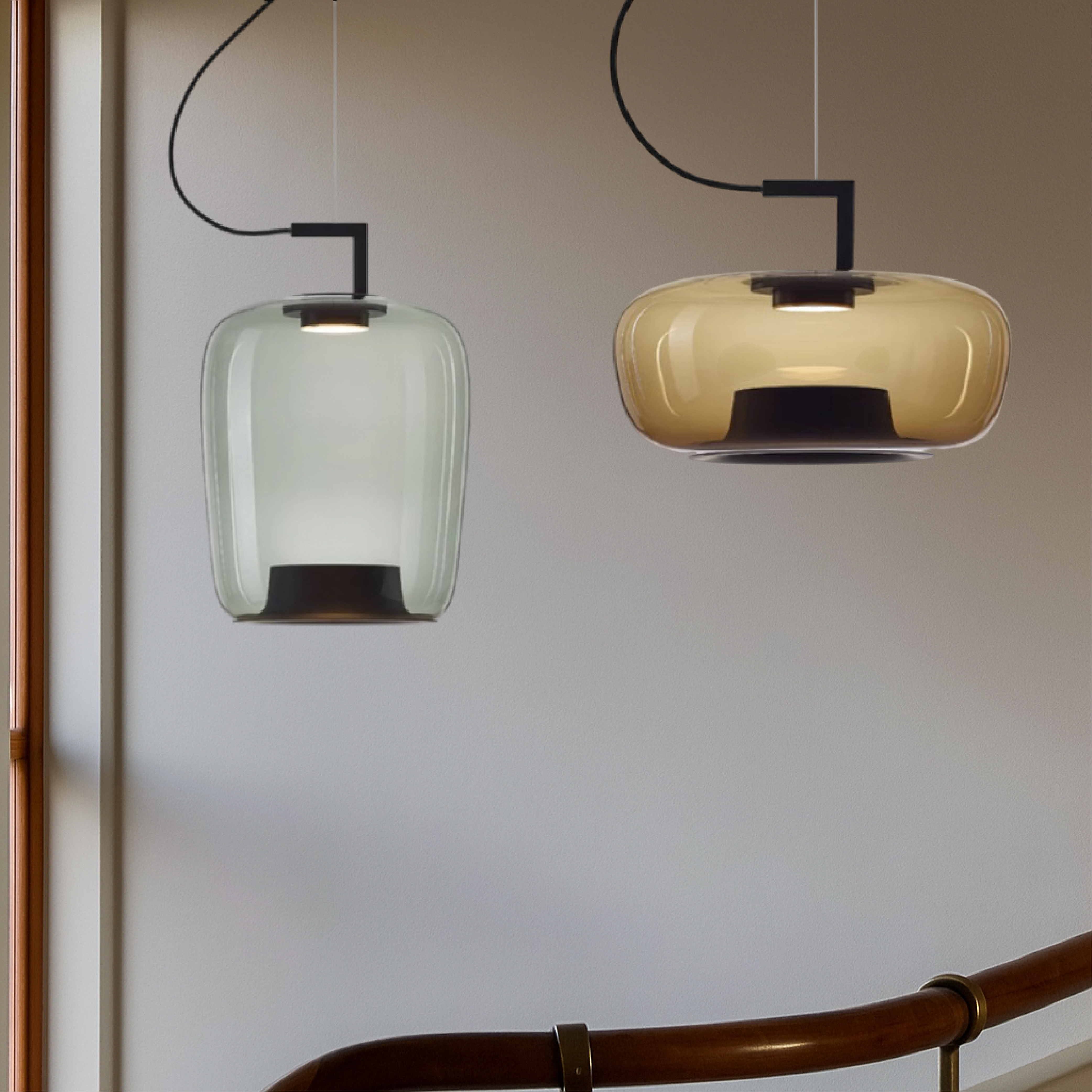 Lampe pendante en verre de Jaura